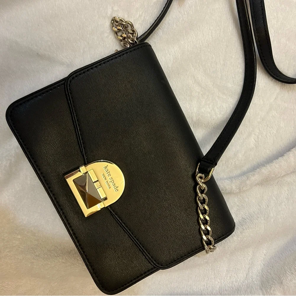 Authentic Kate Spade ♠️ Crossbody Black Purse - Picture 2 of 6